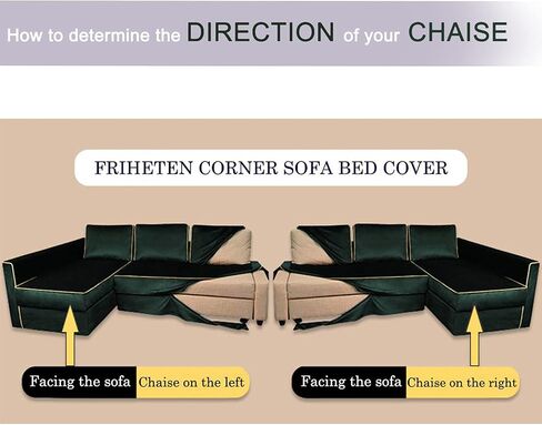 غطاء الأريكة Corduroy فقط! بالنسبة إلى Ikea Friheten Sofa Bed Sleeper ، تغطي أريكة لأريكة زاوية صغيرة ، أريكة أريكة لغرفة المعيشة مع وسادة وأغطية وسادة (XTR-15 ، chaise اليمنى) in Saudi Arabia