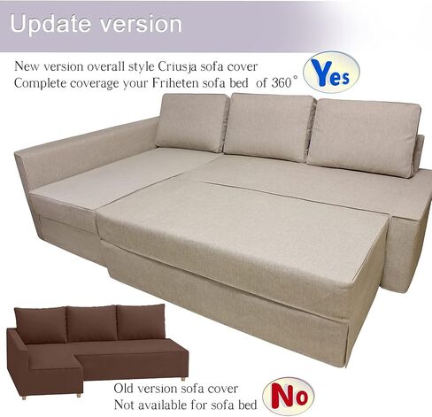 غطاء الأريكة Corduroy فقط! بالنسبة إلى Ikea Friheten Sofa Bed Sleeper ، تغطي أريكة لأريكة زاوية صغيرة ، أريكة أريكة لغرفة المعيشة مع وسادة وأغطية وسادة (XTR-15 ، chaise اليمنى) in Saudi Arabia