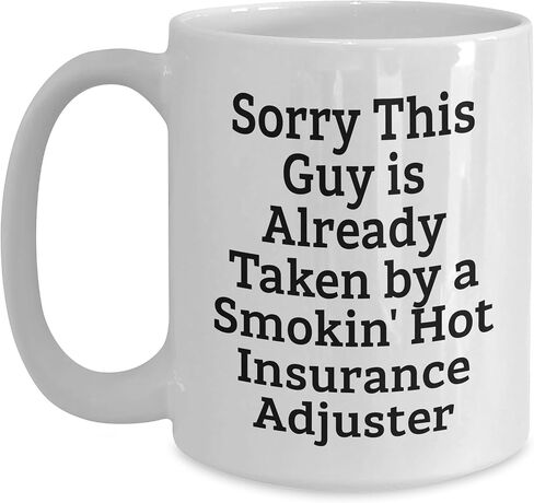 Funny Insurance Adjuster Jokes White Coffee Mug Gifts from Mom to Funny Insurance Adjuster Lover on Christmas in Saudi Arabia