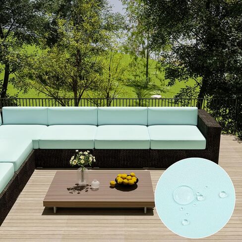 vctops Waterproof Oxford Outdoor Cushion Cover 25x25x4 inch Furniture Patio Cushion Cover Replacement Outdoor Seat Cushion Slipcover with Zipper (White,25"x25") in Saudi Arabia
