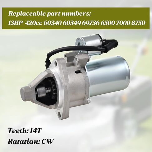 Electric Starter Motor for Honda GX340/GX390 & Harbor Freight Predator 420cc OEM- 60340/60349/69736 - Compatible with Toro Dingo TX-413 & Cummins Onan HomeSite Power 6500 Generator​ in Saudi Arabia