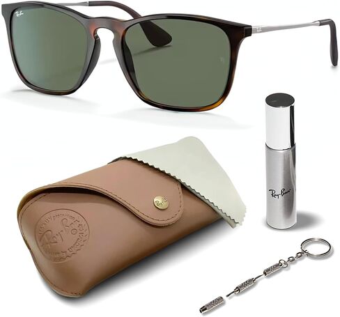 Ray-Ban RB4187 Chris Square Shope Sunglasses مع حزمة مجموعة النظارات الرسمية in Saudi Arabia