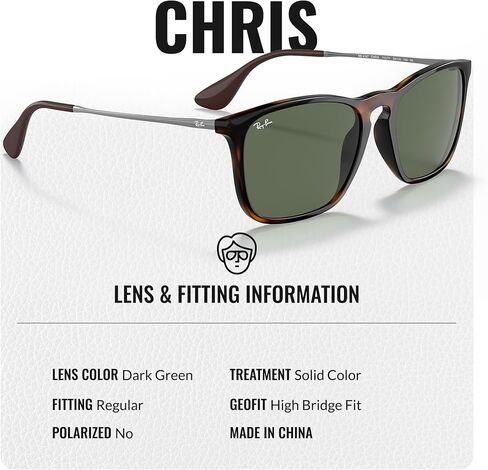Ray-Ban RB4187 Chris Square Shope Sunglasses مع حزمة مجموعة النظارات الرسمية in Saudi Arabia