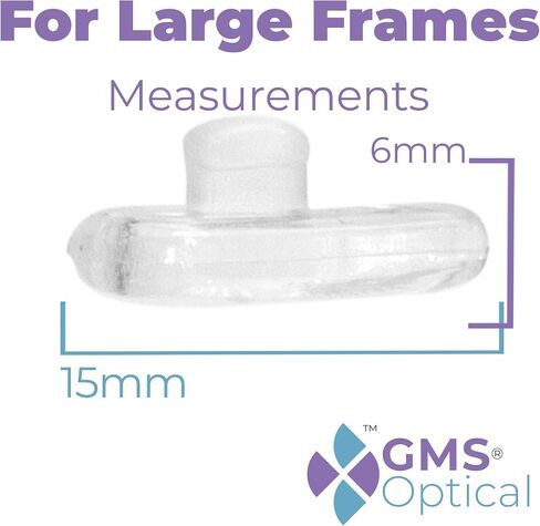 GMS Optical 2.8mm Extra-Thick/13mm Short Length - Slide-in Air Bag Tear Drop Nose Pads, Super Soft Silicone Eyeglass Nose Pads to Keep Glasses from Sliding, for Glasses Nose pad Replacement (10 Pair) in Saudi Arabia