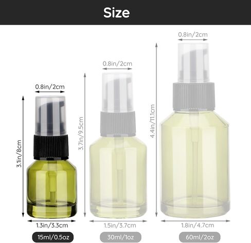Segbeauty 3pack 0.5oz Empty Refillable Glass Creams Lotions Bottles, 15ml Travel Glass Pump Bottle lotion Container Foundation Bottle for Travel, Leak Proof Containers for Oils in Kuwait