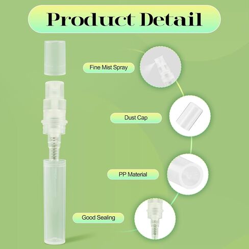 50Pcs Mini Spray Bottle 5ml, Small Travel Perfume Bottle Refillable with 10 Tools, Clear Plastic Small Atomizer Empty, Fine Mist Perfume Sample Spray Bottle for Travel Essential Oil Perfumes in Saudi Arabia