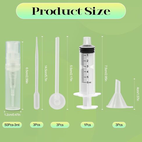 50Pcs Mini Spray Bottle 5ml, Small Travel Perfume Bottle Refillable with 10 Tools, Clear Plastic Small Atomizer Empty, Fine Mist Perfume Sample Spray Bottle for Travel Essential Oil Perfumes in Saudi Arabia
