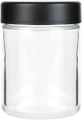 الكائنات البشرية 2oz الجرار الزجاجية السوداء مع أغطية سوداء مقاومة للأطفال - 3.5 جرام - 200 عدد - حاويات محكمة الإغلاق القابلة لإعادة الملء للأعشاب والتوابل والطعام والزيت والشمع ومستحضرات التجميل والعناية بالبشرة والعينات والمزيد in Kuwait