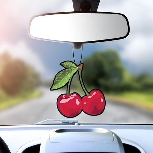 6 Pcs Cherry Car Air Fresheners, Funny Cherry Air Fresheners Long Lasting Cute Mirror Scented Hanging Car Decoration Ornaments Gift Interior Accessories for Men Women, Automotive Air Fresheners in Saudi Arabia