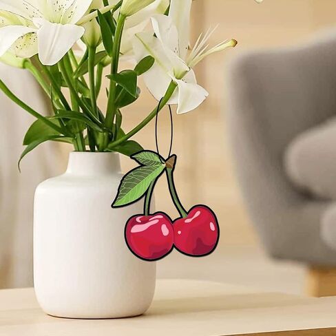6 Pcs Cherry Car Air Fresheners, Funny Cherry Air Fresheners Long Lasting Cute Mirror Scented Hanging Car Decoration Ornaments Gift Interior Accessories for Men Women, Automotive Air Fresheners in Saudi Arabia