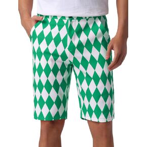 Lars Amadeus Argyle Pattern Shorts for Men's Summer Flat Front Pants Plaid Printed Golf Shorts in Saudi Arabia