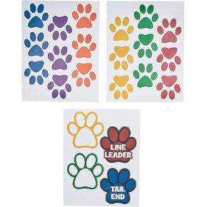 Classroom Paw Shaped Floor Clings - 22 Pieces - Educational and Learning Activities for Kids in Saudi Arabia
