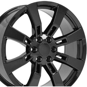OE Wheels CA82 22 Inch Rim Fits Escalade Style 6x139.7 22x9 Gloss Black - Hollander 5409 (1) in Saudi Arabia