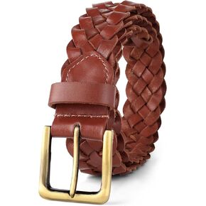 F&L CLASSIC Leather Braided Belts for Men - Mens Casual Woven Leather Belt for Dress Pants in Kuwait