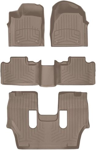 WeatherTech FloorLiner HP Custom Fit Floor Mats for Dodge Durango - Full Set (449301IM-44324-4-5IM), Black in Saudi Arabia