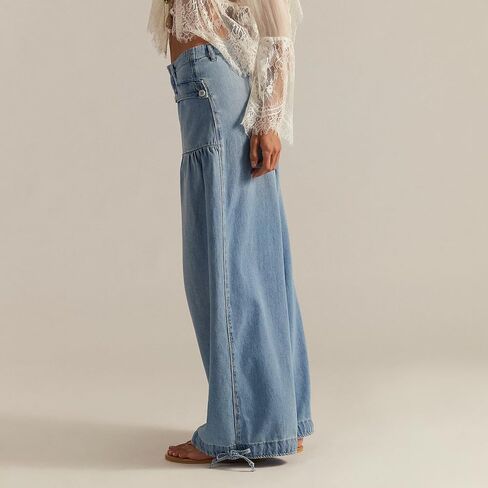 utcoco Womens Baggy Harem Jeans Boyfriend Low Rise Adjustable Leg Straight Denim Pants Streetwear Cargo Trousers in Saudi Arabia