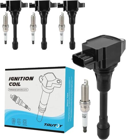 Set of 4 UF719 Ignition Coil Pack & Iridium Spark Plug For Nissan Versa 1.8L 2012 1.6L 2012-2019,Note 1.6L 2014-2019,Replace # GN10648 COP621 C861 5C1896 224481HC0A 224485RB0A 224481KT1B in Saudi Arabia