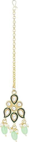 I Jewels Gold Plated Indian Wedding Bollywood Kundan Pearl Meenakari Choker Necklace Jewelery with Jhumka arocrings for Women (K7263) in Kuwait
