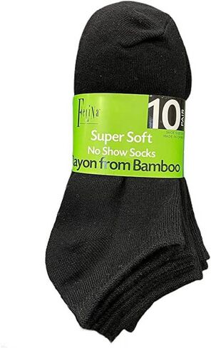 Felina No Show Super Soft Bamboo Women's Socks, 10-Pack – One Size Fits Most, Breathable & Moisture-Wicking in Saudi Arabia