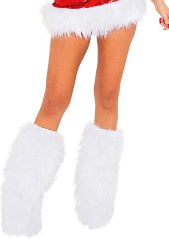 Women's Faux Fur Leg Warmers Y2k Winter Warm Fuzzy Lolita Boot Covers Cuffs 80s Socks Rave Party Accessories in Saudi Arabia