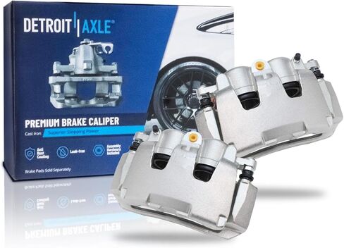 Detroit Axle - Front Disc Brake Calipers w/Brackets Replacement for 2006-08 Dodge Ram 1500 05-08 Dakota 06-09 Mitsubishi Raider - 2pc Set in Kuwait