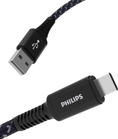 فيليبس إليت USB-A إلى كابل شحن Lightning، 6 قدم. سلك، متوافق مع iPhone 12/11/Pro/Max/XS/XR/X/8، iPad، iPad Mini، iPad Air، أبيض، مجدول، DLC6206V/37 in Saudi Arabia