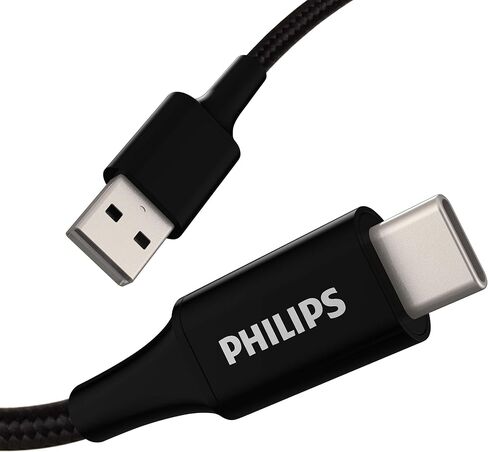 Philips Elite USB-A to Lightning Charging Cable, 6ft. Cord, for iPhone 12/11/Pro/Max/XS/XR/X/8, iPad, iPad Mini, iPad Air, White, Braided, DLC6206V/37 in Saudi Arabia