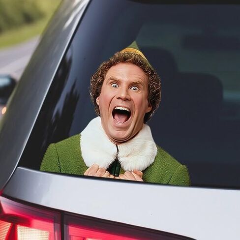 زخارف عيد الميلاد القزم - ملصق شارات كبير ، 6 "ملصقات مضحكة وعيد الميلاد مضحك ، ديكور نافذة للداخلية والخارجية in Kuwait