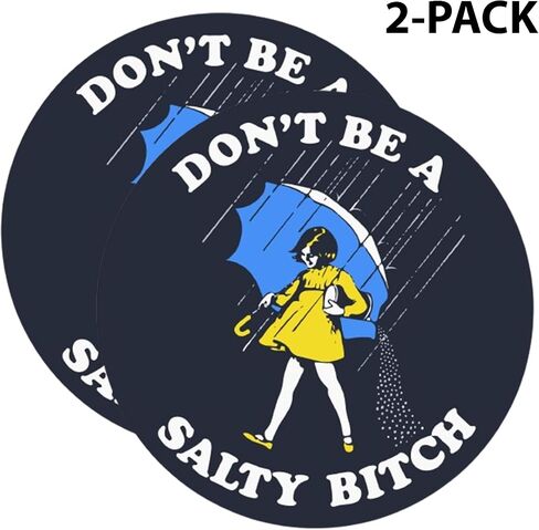 2-Pack Don't Be A Salty Bitch Sticker Decal - 4 Inches - Salty Bitch Sticker for Waterbottle Car Truck Van Window Bumper Laptop Tablet Cup Tumbler and Any Smooth Surface in Saudi Arabia