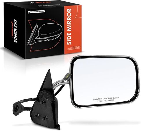 A-Premium Passenger Side Power Door Mirror - Compatible with Dodge Ram 1500 2500 3500 1994 1995 1996 1997 - Non-Heated Manual Folding Chrome Outside Rear View Mirror - Replace# 55076612 in Saudi Arabia