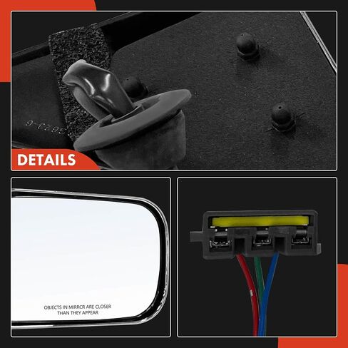 A-Premium Passenger Side Power Door Mirror - Compatible with Dodge Ram 1500 2500 3500 1994 1995 1996 1997 - Non-Heated Manual Folding Chrome Outside Rear View Mirror - Replace# 55076612 in Saudi Arabia