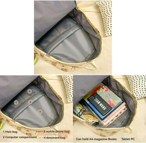 Capybara print print backpack backpack مع دبابيس وملحقات ومحفظة عملة للبالغين ITA Bag (الوردي) in Kuwait