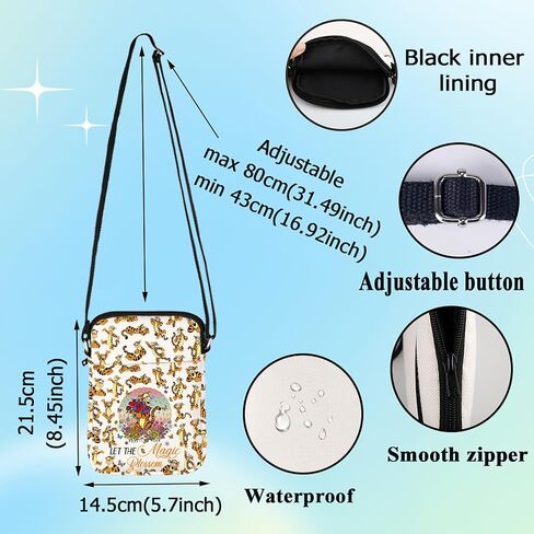 G2TUP Funny Tiger Crossbody Bag Anmial Fans Gift Let The Magic Blossom Tigers Adjustable Strap Bag in Saudi Arabia