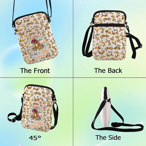 G2TUP Funny Tiger Crossbody Bag Anmial Fans Gift Let The Magic Blossom Tigers Adjustable Strap Bag in Saudi Arabia