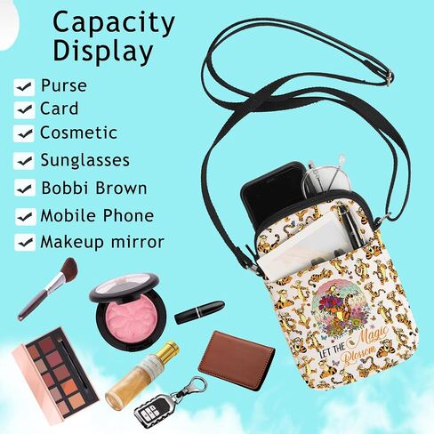 G2TUP Funny Tiger Crossbody Bag Anmial Fans Gift Let The Magic Blossom Tigers Adjustable Strap Bag in Saudi Arabia