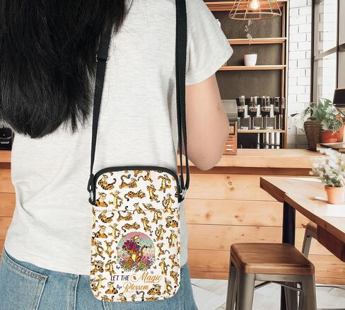 G2TUP Funny Tiger Crossbody Bag Anmial Fans Gift Let The Magic Blossom Tigers Adjustable Strap Bag in Saudi Arabia