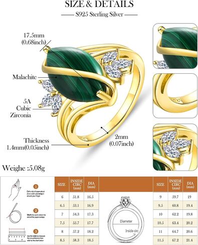 خاتم الخطوبة في الفيروز/الملاوي 925 من الجنيه الاسترليني تصريحات الفضة يرن المجوهرات الغربية للنساء الحجم 6 إلى 10 in Saudi Arabia