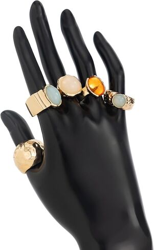 Vintage Chunky Open Rings Set Gold Punk Jewelry for Women Adjustable Open Geometric Knuckle Rings Set with Dome Edgy Fashion Body Festival Rave Accessories in Saudi Arabia