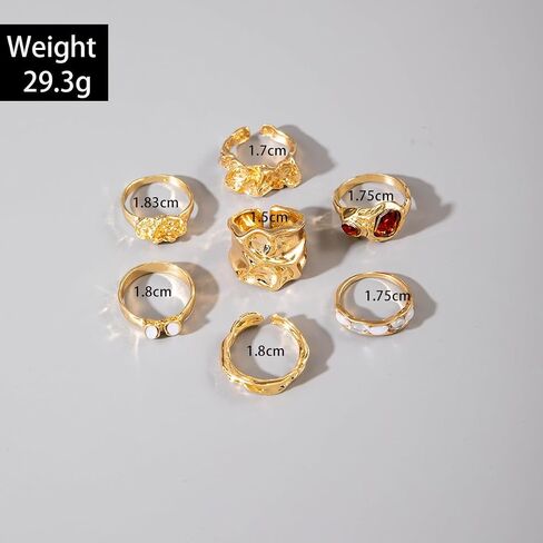 Vintage Chunky Open Rings Set Gold Punk Jewelry for Women Adjustable Open Geometric Knuckle Rings Set with Dome Edgy Fashion Body Festival Rave Accessories in Saudi Arabia