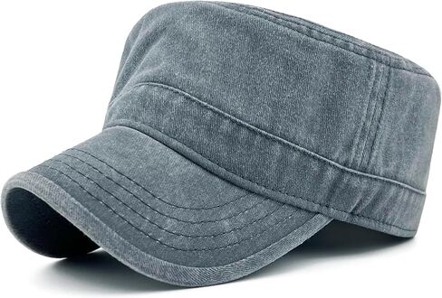 Oversize XXL Mens Washed Cotton Military Cadet Army Caps Basic Everyday Womens Classic Vintage Style Flat Top Hats in Saudi Arabia