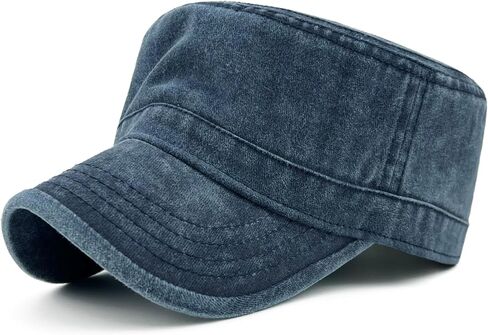 Oversize XXL Mens Washed Cotton Military Cadet Army Caps Basic Everyday Womens Classic Vintage Style Flat Top Hats in Saudi Arabia