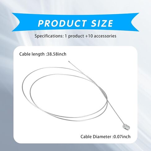 Motorcycle Throttle Cable Kit, 51" Flexible Cable Repair Kit, Emergency Throttle Clutch Cable Brake Cable, Universal Throttle Cable with Ends, for Motorcycles Bicycle Scooter Repaired (Silver) in Saudi Arabia