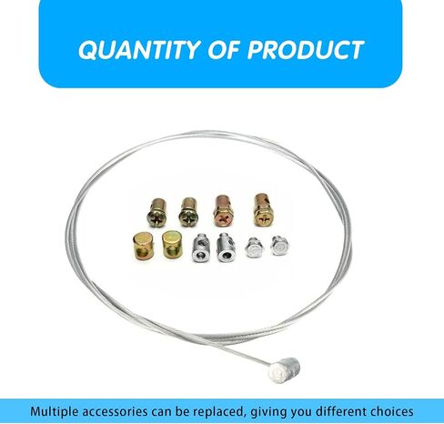 Motorcycle Throttle Cable Kit, 51" Flexible Cable Repair Kit, Emergency Throttle Clutch Cable Brake Cable, Universal Throttle Cable with Ends, for Motorcycles Bicycle Scooter Repaired (Silver) in Saudi Arabia