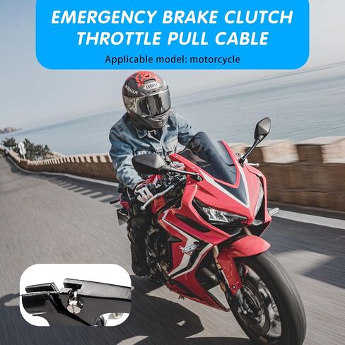 Motorcycle Throttle Cable Kit, 51" Flexible Cable Repair Kit, Emergency Throttle Clutch Cable Brake Cable, Universal Throttle Cable with Ends, for Motorcycles Bicycle Scooter Repaired (Silver) in Saudi Arabia