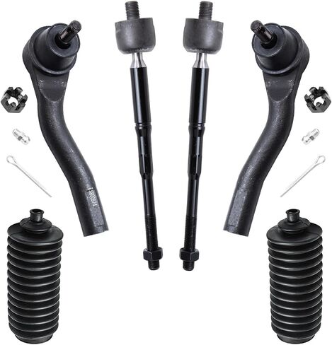 Detroit Axle - Front Tie Rods Kit for 2007-2012 Nissan Sentra 2008 2009 2010 2011, 4 Inner & Outer Tie Rods 2 Boots Replacement in Saudi Arabia