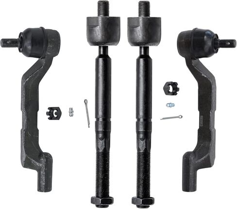 Detroit Axle - AWD Front 4pc Tie Rods for 11-14 Chrysler 300, 11-18 Dodge Charger, 4 Outer & Inner Tie Rod Ends 2011 2012 2013 2014 Replacement in Saudi Arabia
