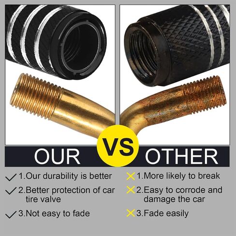 5 مساءً أغطية جذع صمام الإطارات ، يغطي غطاء ضغط الهواء إطارات السيارة المعدن مع بطانة بلاستيكية مقاومة للتسرب العالمي للسيارات لسيارات الدراجات النارية للدراجات النارية (Red ، Universal) in Kuwait