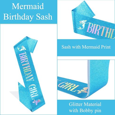 Didder Mermaid Themed Party Outfit: Sash, Crown and Decorations for Girls in Saudi Arabia