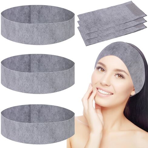 128 قطعة يمكن التخلص منها في سبا عصابات الوجه تمتد لا منسوجة عصابات الوجه الناعمة للعناية بالبشرة مع إغلاق دير للنساء لتوصيلات اختصاصيات ، أسود كبير in Kuwait