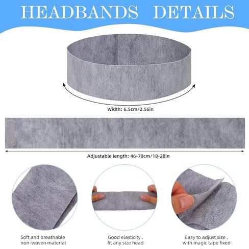 128 قطعة يمكن التخلص منها في سبا عصابات الوجه تمتد لا منسوجة عصابات الوجه الناعمة للعناية بالبشرة مع إغلاق دير للنساء لتوصيلات اختصاصيات ، أسود كبير in Kuwait